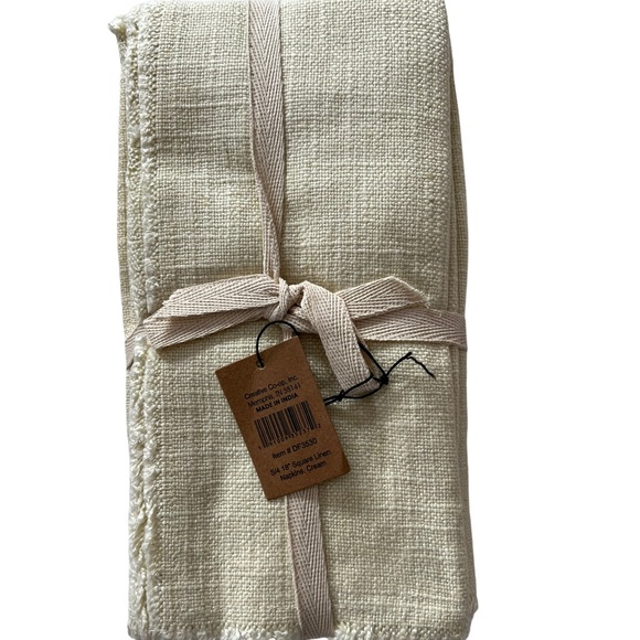 Creative CoOp Dining Nwt Creative Coop Linen Blend Napkins Fringe